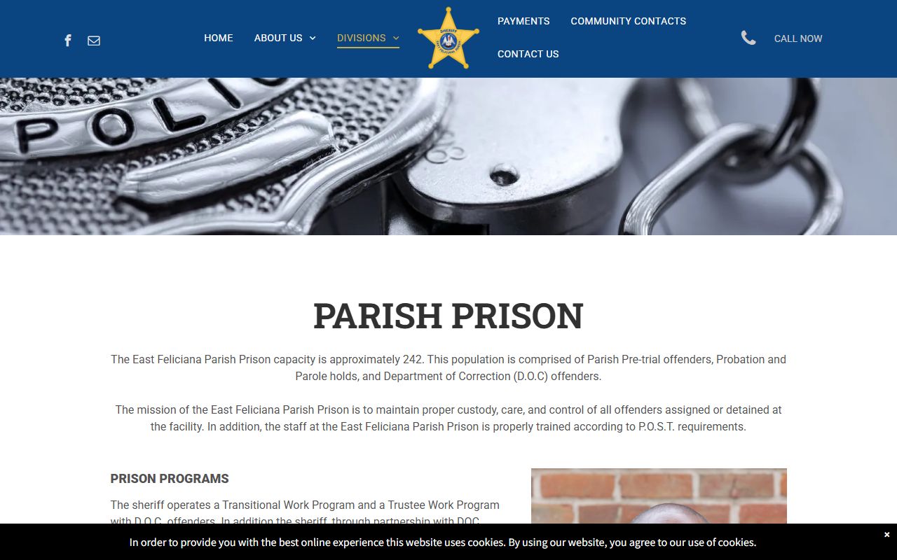 East Feliciana Parish Prison roster and facility information page
